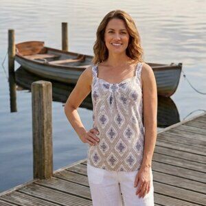 Ann Taylor Loft Patterned Sleeveless Bouse